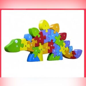 BeginAgain Dinosaur AtoZ Puzzle and Playset Educational Wooden Alphabet Puzzless